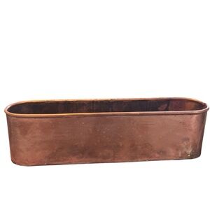Vintage Turkish Copper Window Box Planter 13.5” Mid Century